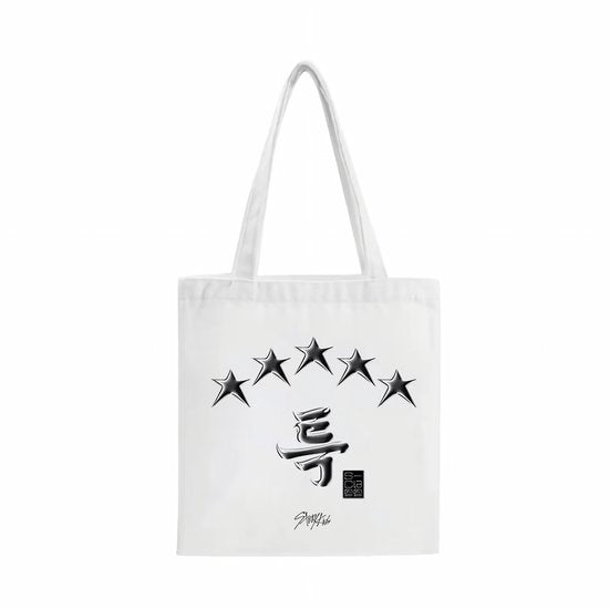 Kpop Idol Group Stray Kids 5-STAR Non-woven Canvas bags Wit met ster variant 2 [Schoudertas]
