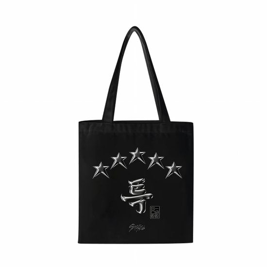 Kpop Idol Group Stray Kids 5-STAR Non-woven Canvas bags Zwart met ster variant 2 [Schoudertas]