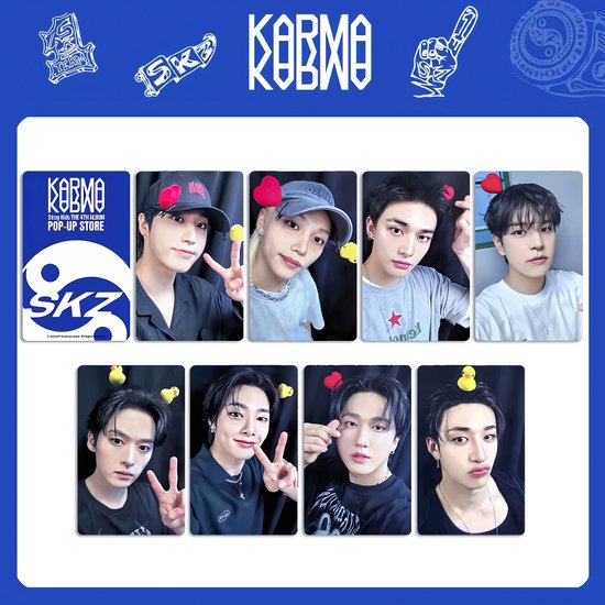 KPOP 8Pcs/Set Straykids Photocards KARMA JAPAN Album SOUNDSWAVE [Fotokaarten]