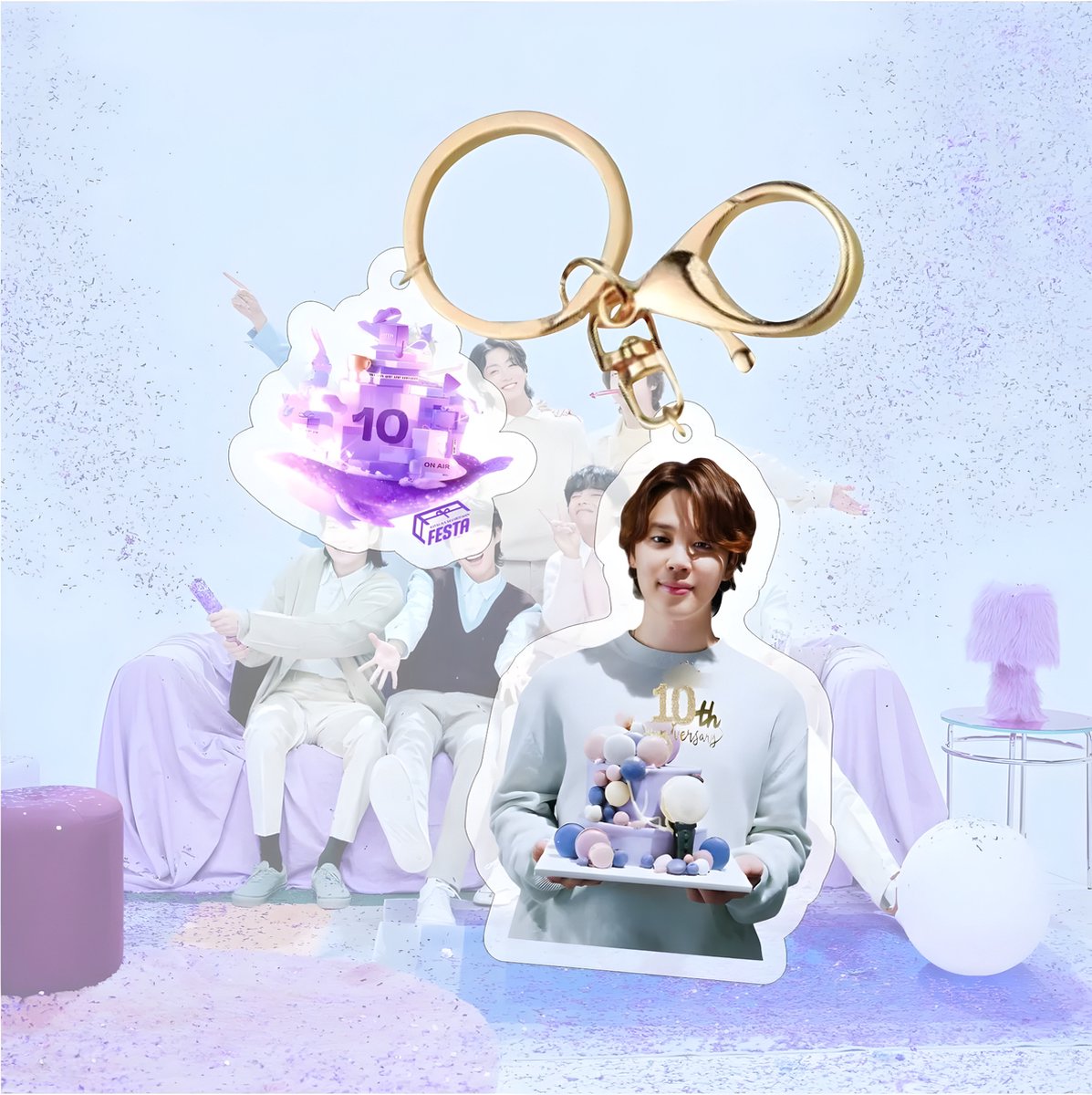 BTS 2023 10th Anniversary Plastic Keyring Acrylic Keychain