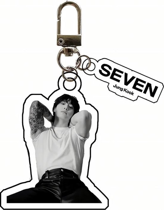 Kpop BTS BB JUNG KOOK SEVEN Plastic Acrylic Keychain